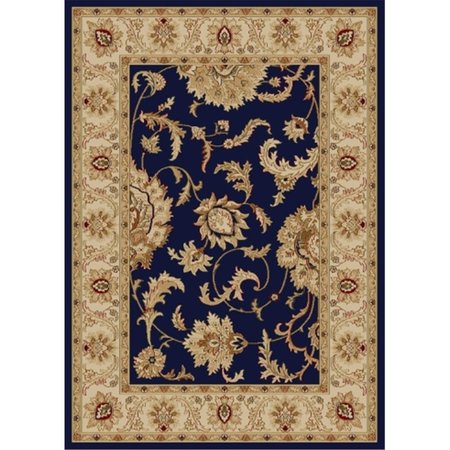 AURIC 1621-1752-NAVY Como Rectangular Navy Blue Transitional Italy Area Rug, 7 ft. 9 in. W x 11 ft. H AU2643538